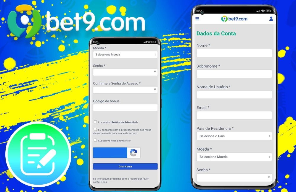 Como se registrar na bet9